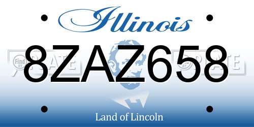 8ZAZ658 Illinois License Plate