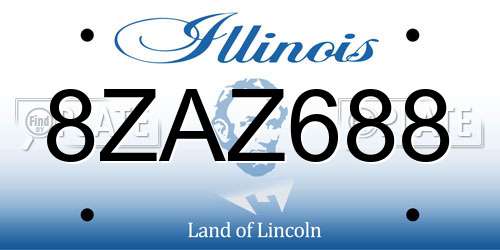 8ZAZ688 Illinois License Plate