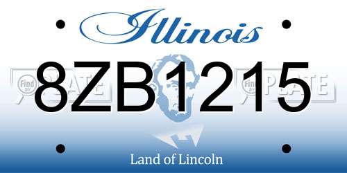 8ZB1215 Illinois License Plate