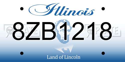 8ZB1218 Illinois License Plate