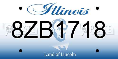 8ZB1718 Illinois License Plate