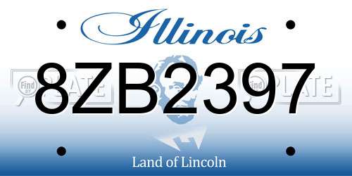 8ZB2397 Illinois License Plate
