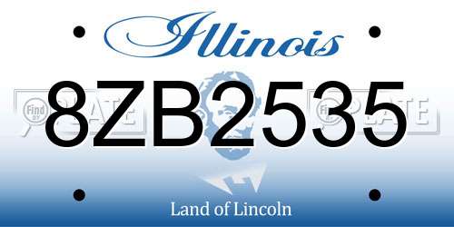 8ZB2535 Illinois License Plate