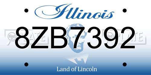 8ZB7392 Illinois License Plate