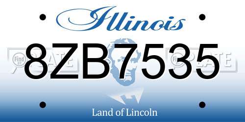 8ZB7535 Illinois License Plate