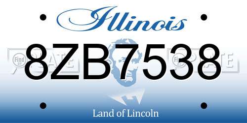 8ZB7538 Illinois License Plate