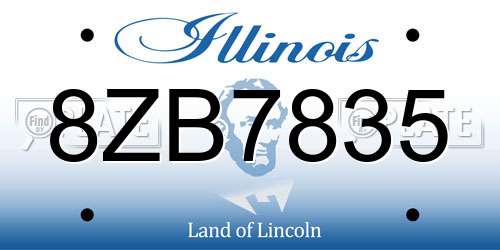 8ZB7835 Illinois License Plate