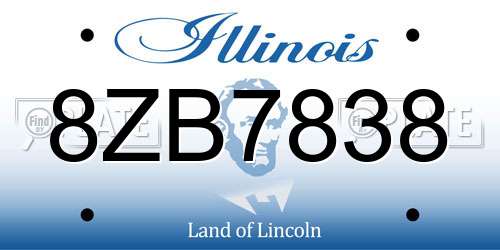 8ZB7838 Illinois License Plate