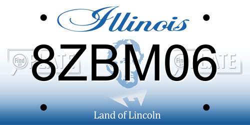 8ZBM06 Illinois License Plate