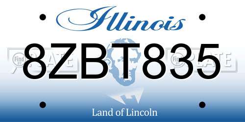 8ZBT835 Illinois License Plate