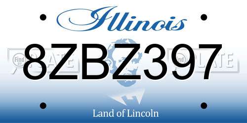 8ZBZ397 Illinois License Plate