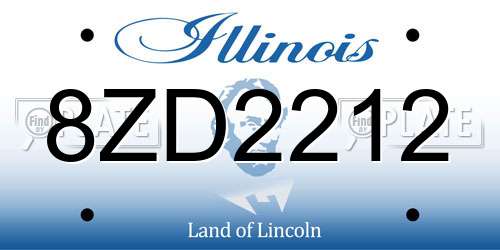 8ZD2212 Illinois License Plate