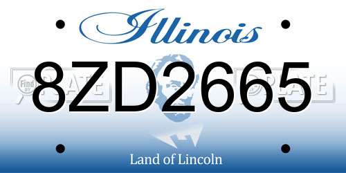 8ZD2665 Illinois License Plate