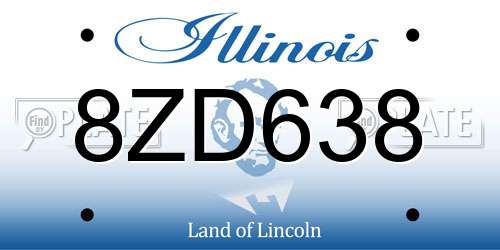 8ZD638 Illinois License Plate