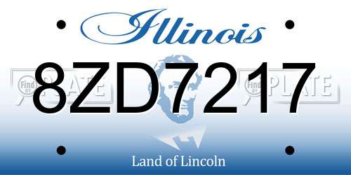 8ZD7217 Illinois License Plate
