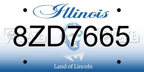 8ZD7665 Illinois License Plate