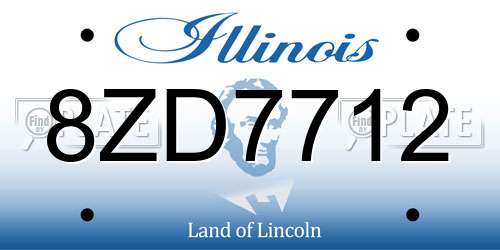 8ZD7712 Illinois License Plate