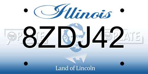 8ZDJ42 Illinois License Plate