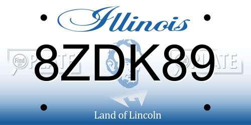 8ZDK89 Illinois License Plate