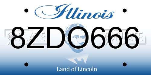 8ZDO666 Illinois License Plate