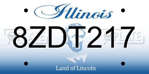 8ZDT217 Illinois License Plate
