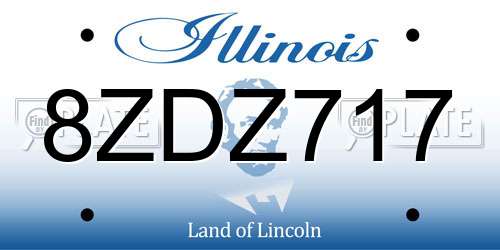 8ZDZ717 Illinois License Plate