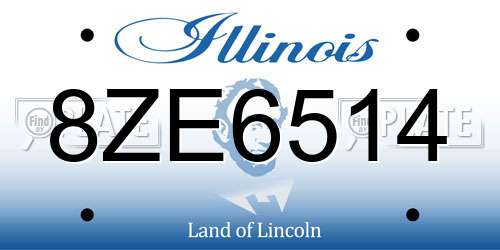 8ZE6514 Illinois License Plate