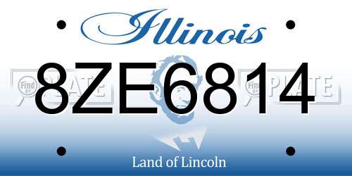 8ZE6814 Illinois License Plate