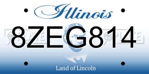 8ZEG814 Illinois License Plate
