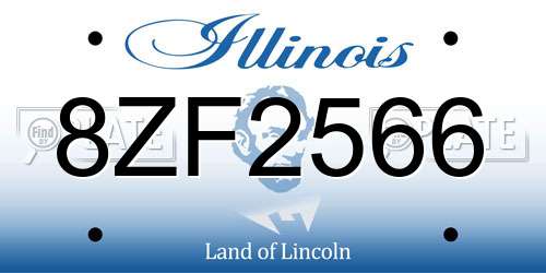 8ZF2566 Illinois License Plate