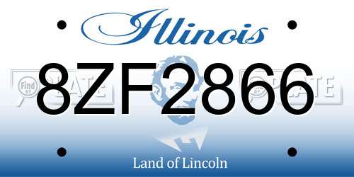 8ZF2866 Illinois License Plate