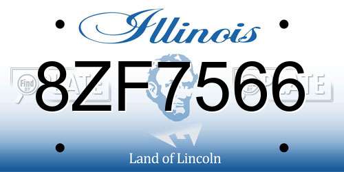 8ZF7566 Illinois License Plate