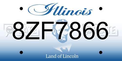 8ZF7866 Illinois License Plate