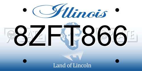 8ZFT866 Illinois License Plate