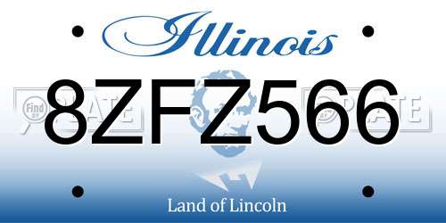 8ZFZ566 Illinois License Plate
