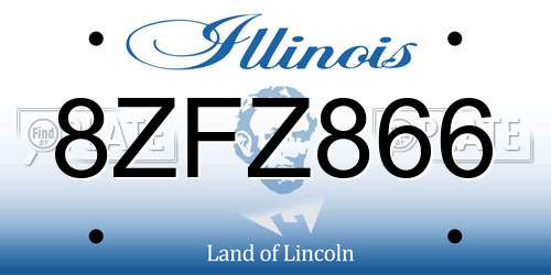 8ZFZ866 Illinois License Plate