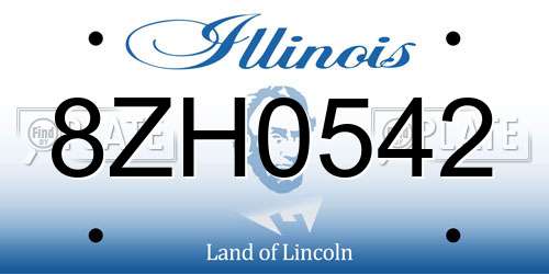 8ZH0542 Illinois License Plate