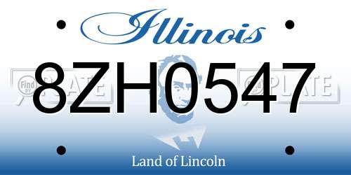 8ZH0547 Illinois License Plate