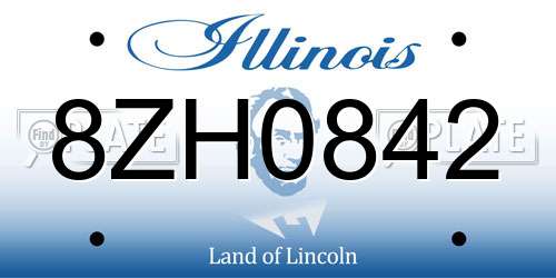 8ZH0842 Illinois License Plate