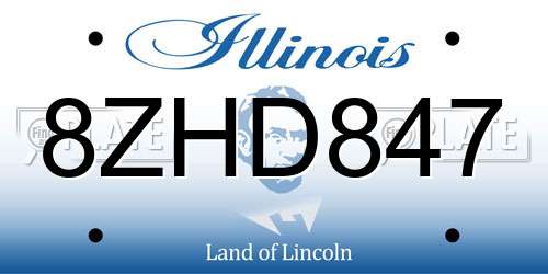 8ZHD847 Illinois License Plate