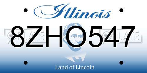 8ZHO547 Illinois License Plate