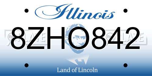 8ZHO842 Illinois License Plate