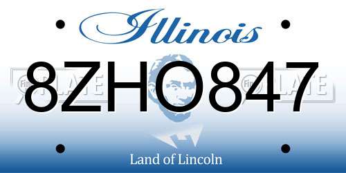8ZHO847 Illinois License Plate