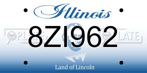 8ZI962 Illinois License Plate