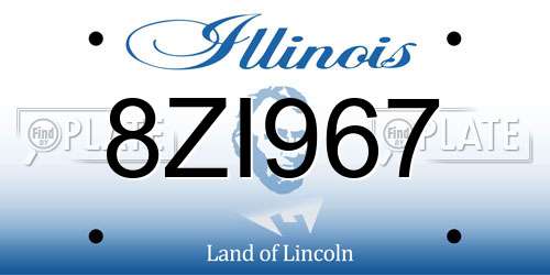 8ZI967 Illinois License Plate