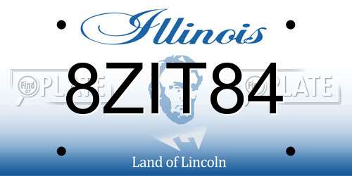 8ZIT84 Illinois License Plate