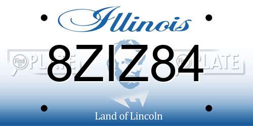 8ZIZ84 Illinois License Plate