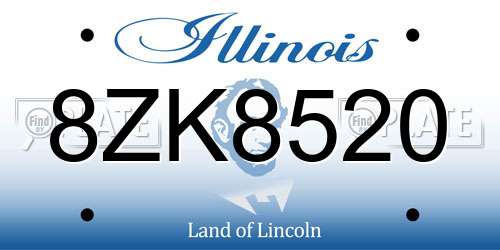 8ZK8520 Illinois License Plate