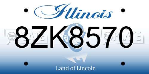 8ZK8570 Illinois License Plate