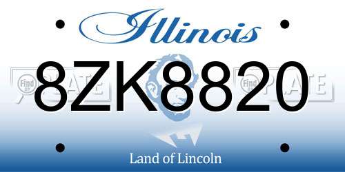 8ZK8820 Illinois License Plate